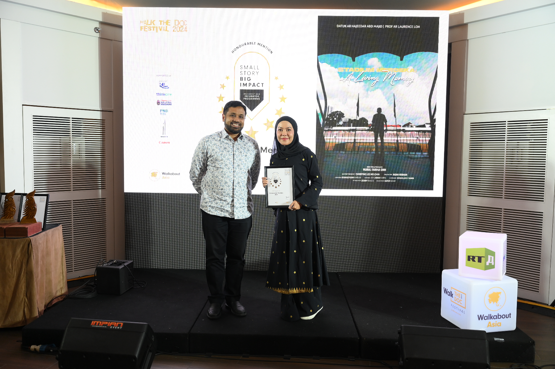 Nurul Fariha Bt On receiving the SSBI 2024 Honourable Mention for Stadium Merdeka — A Living Memory.